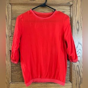 Bright red 3/4 sleeve shirt